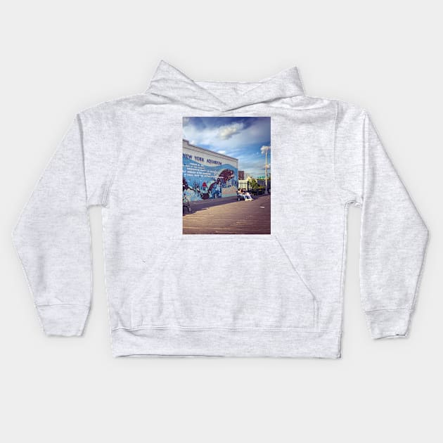 Coney Island Summer Boardwalk Brooklyn NYC Kids Hoodie by eleonoraingrid